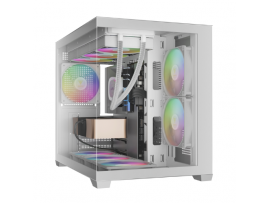 GAMDIAS AURA GC10M ARGB WH White Computer Case Micro-ATX Tower