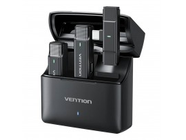 Vention Wireless Lavalier Microphone 48KHz USB-C Receiver Charging Case