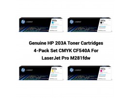 Genuine HP 203A Toner Cartridges 4-Pack Set CMYK CF540A For LaserJet Pro M281fdw