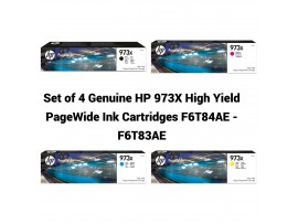 Genuine set HP 973X High Yield PageWide Ink Cartridges Black Cyan Magenta Yellow
