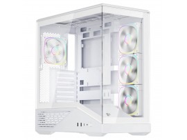 1stPlayer GM7 White ATX PC Gaming Case Panoramic Tempered Glass 4x ARGB Fans