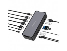 Verbatim 32171 USB-C Pro Docking Station 15-in-1 Hub Triple 4K 8K Display