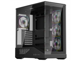 1stPlayer GM7 Black ATX PC Gaming Case Panoramic Tempered Glass 4x ARGB Fans