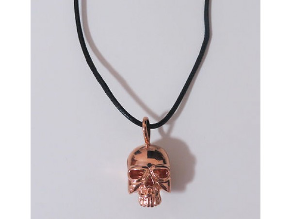 FLO Men Fashion Jewelry Skull Perfume Fill Pendant Necklace Chain Fragrance GOLD