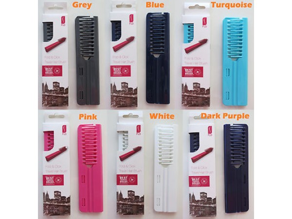 FLO Pocket Travel Hair Brush Comb FOLD & CLICK Hairdressing Styling Salon Beauty