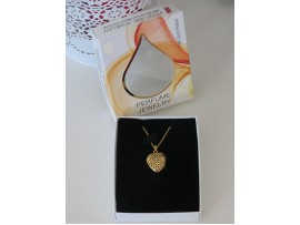 FLO Women Fashion Perfume Jewelry Heart Pendant Necklace Chain Fragrance GOLD