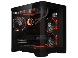 1StPlayer UV5 3X ARGB Black PC Case Micro ATX UV5-BK-2FCR-1FC