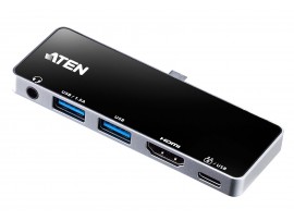 ATEN UH3238 5-in-1 USB-C Travel Dock with Power Pass-Through HDMI 3.5mm Stereo