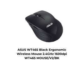 ASUS WT465 Black Ergonomic Wireless Mouse 2.4GHz 1600dpi WT465 MOUSE/V2/BK