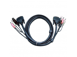 Aten 2L-7D03U 3M USB DVI-D Single Link KVM Cable USB male Audio plugs 2