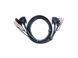 Aten 2L-7D05U 5M USB DVI-D Single Link KVM Cable (16') USB-A Male 1/8" / 3.5 mm