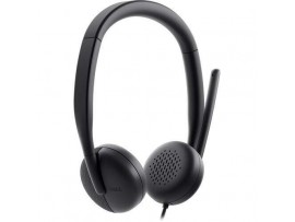 Dell Wired Headset WH3024 USB-A Dual Ear with Headband Stereo Built-In Mic