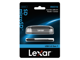 Lexar Dual Slot USB-A USB-C SD microSD Card Reader USB 3.1 LRW310X-BNBNG