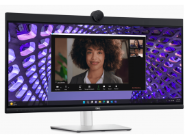 Dell P3424WEB 34" Curved WQHD Monitor 2K Webcam Speakers USB-C 90W PD Hub RJ45