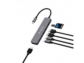 Verbatim USB-C Essentials Multiport Hub 7 Port HDMI 4K USB 3.2 SD TF Power 32158