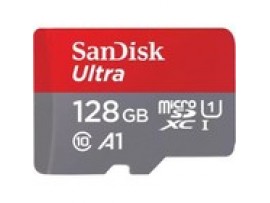 SanDisk 128GB Ultra UHS-I microSDXC Memory Card with SD Adapter 140MB/s Class 10