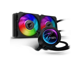 Gigabyte Aorus Liquid Cooler 240 Circular LCD Display Dual 120mm ARGB Fans