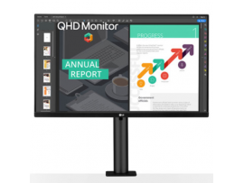 LG 27" Ergo IPS QHD 75Hz 5ms Monitor 2560x1440 16:9 350 cd/m2 HDMI 27QN880-B