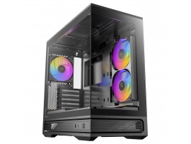 Antec C2M ARGB Black Compact MicroATX Gaming Case Panoramic Glass C2MARGB