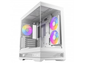 Antec C2M ARGB White Compact MicroATX Gaming Case Panoramic Glass C2MARGB-W