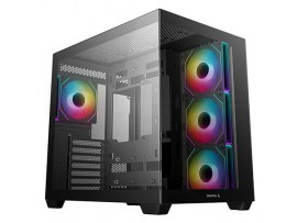 DeepCool CG530 4F Black ATX Mid Tower PC Gaming Case 4 ARGB Fans Tempered Glass