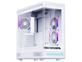 1stPlayer PB8 White ATX Gaming PC Case Integrated LCD Monitor Screen ARGB Fans