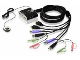 Aten CS692 2-Port USB HDMI Audio Cable KVM Switch With Remote Port Selector