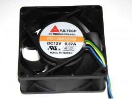 Y.S. Tech FD128032HB 12V 0.37A 80x80x32mm Dual Ball Bearing Server Cooling Fan 3Pin
