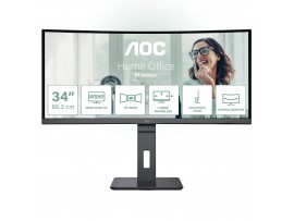 AOC CU34P3CV 34" UWQHD 100Hz 4ms VA Curved Monitor USB-C 65W DP HDMI Speakers