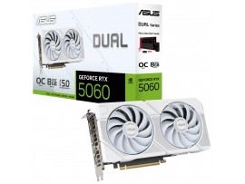 ASUS Dual RTX 5060 OC 8GB GDDR7 White Graphics Card 90YV0N15-M0NA00 Blackwell