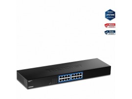 TRENDnet TEG-S17 16-Port Gigabit Switch Unmanaged Metal 1U Rackmount 32Gbps Hub